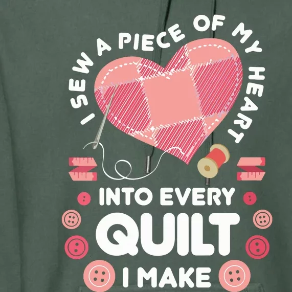 Womens Quilting Heart Sewing Machine Funny Sew Sewer Quilter VNeck Premium Hoodie