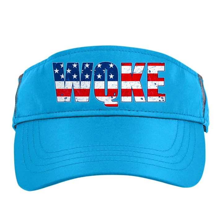 WQKE Woke QAnon American Flag Adult Drive Performance Visor