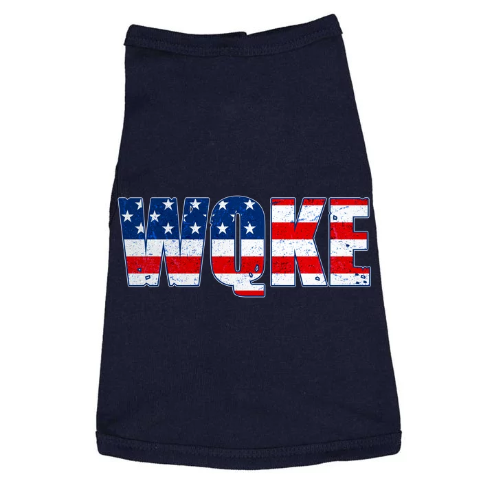 WQKE Woke QAnon American Flag Doggie Tank