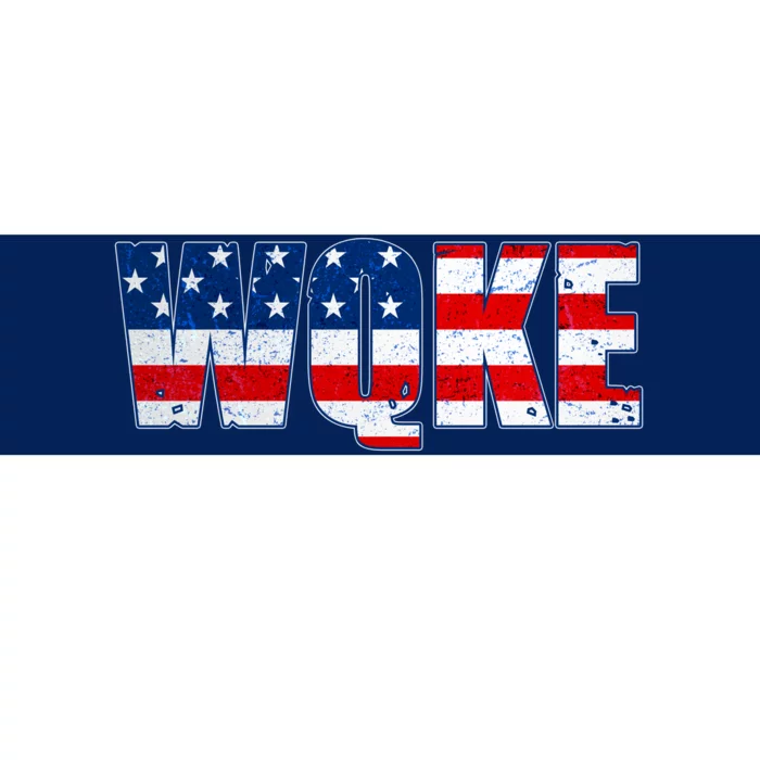 WQKE Woke QAnon American Flag Bumper Sticker