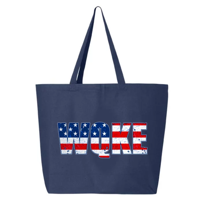 WQKE Woke QAnon American Flag 25L Jumbo Tote