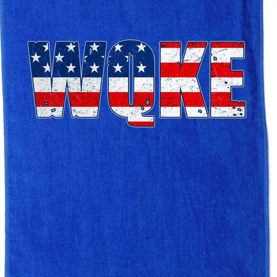 WQKE Woke QAnon American Flag Platinum Collection Golf Towel