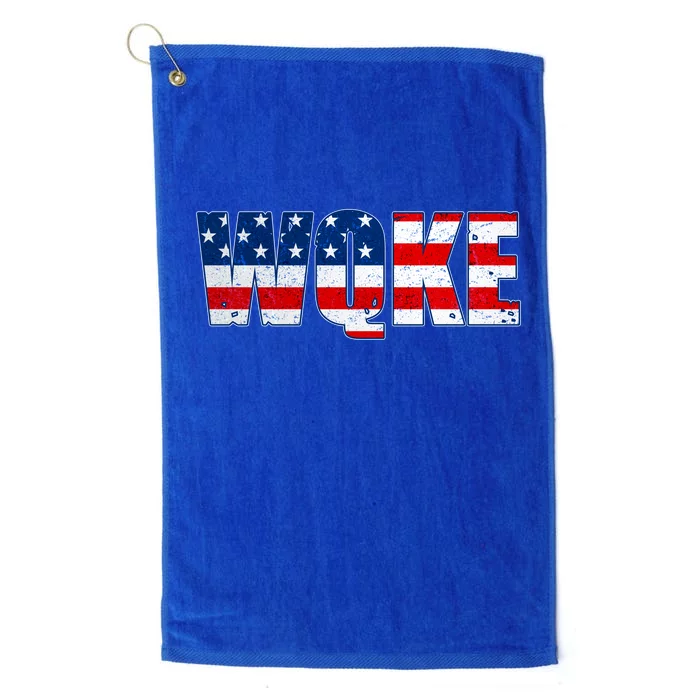 WQKE Woke QAnon American Flag Platinum Collection Golf Towel