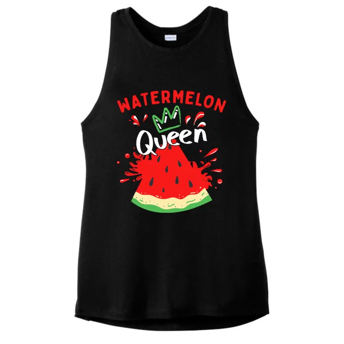 Watermelon Queen | Melon Girl Watermelon Fruit Lover Ladies Tri-Blend Wicking Tank