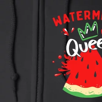 Watermelon Queen | Melon Girl Watermelon Fruit Lover Full Zip Hoodie