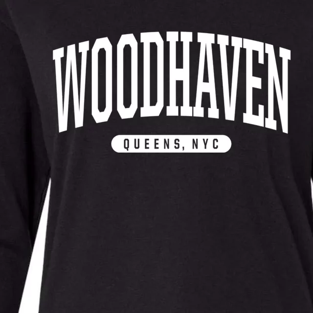 Woodhaven Queens Ny Souvenirs Nyc Borough Woodhaven Queens New York City Womens Cotton Relaxed Long Sleeve T-Shirt