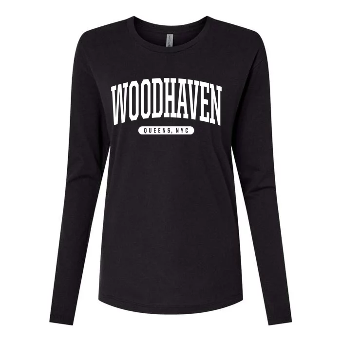 Woodhaven Queens Ny Souvenirs Nyc Borough Woodhaven Queens New York City Womens Cotton Relaxed Long Sleeve T-Shirt