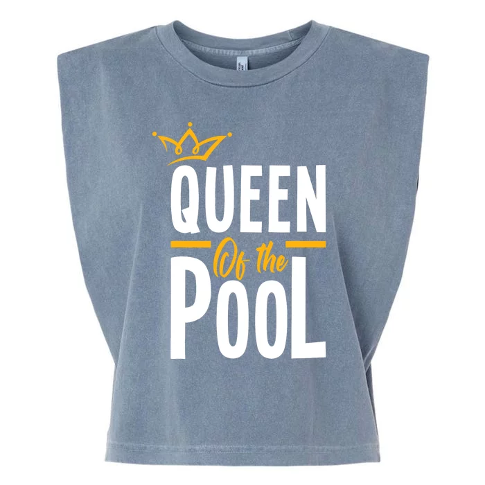 Wo Queen Of The Pool Funny Swimmers Swimming Swimmer Garment-Dyed Women's Muscle Tee