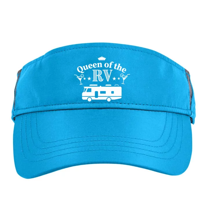 Wo Queen of the RV - Gift for Woman who loves her Motorhome V-Neck Adult Drive Performance Visor