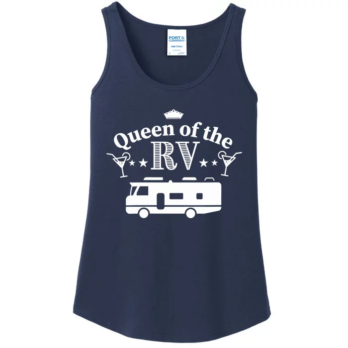 Wo Queen of the RV - Gift for Woman who loves her Motorhome V-Neck Ladies Essential Tank