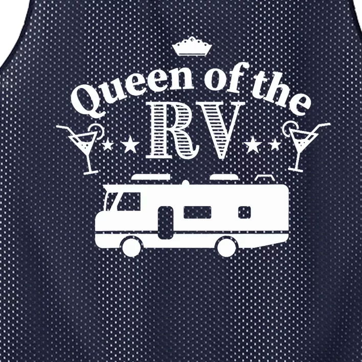 Wo Queen of the RV - Gift for Woman who loves her Motorhome V-Neck Mesh Reversible Basketball Jersey Tank