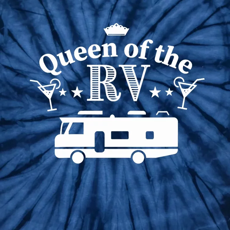 Wo Queen of the RV - Gift for Woman who loves her Motorhome V-Neck Tie-Dye T-Shirt