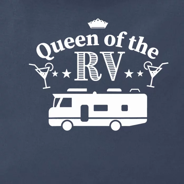 Wo Queen of the RV - Gift for Woman who loves her Motorhome V-Neck Zip Tote Bag