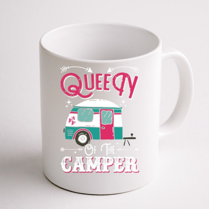 Women Queen Of The Camper Funny Camping Outdoor RV Front & Back Coffee Mug