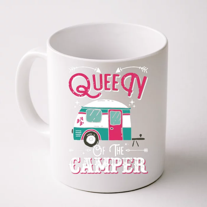 Women Queen Of The Camper Funny Camping Outdoor RV Front & Back Coffee Mug