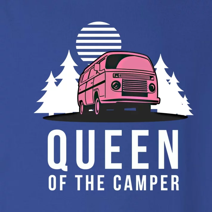 Wo Queen Of The Camper Rv Graphic Gift Cute Mom Camping Cute Gift Toddler Long Sleeve Shirt