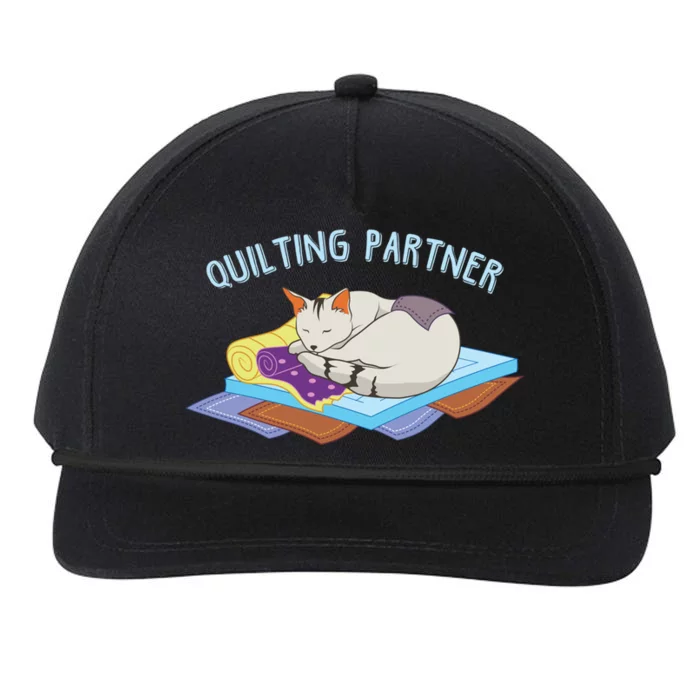 Wo Quilting With Cats Blanket Quilter Sewing Hobby Yarn Cute Gift Snapback Five-Panel Rope Hat