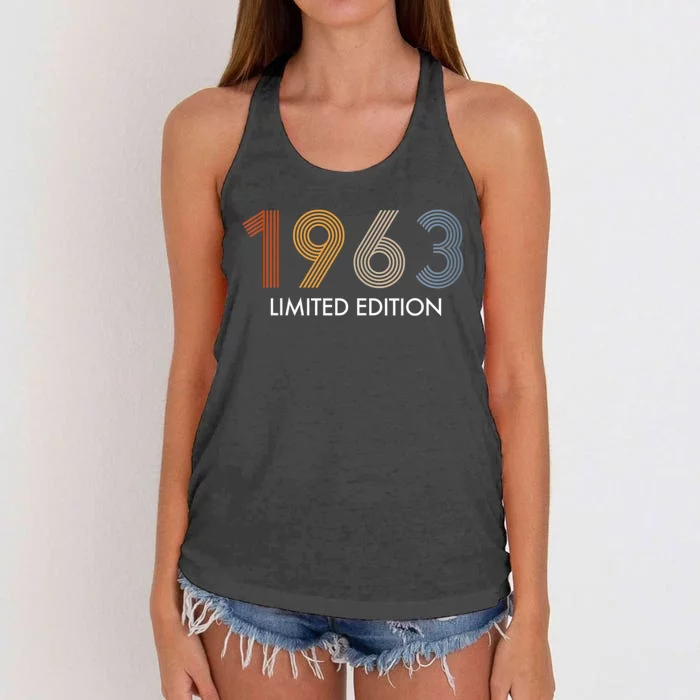 WoM.e.ns Retro 60 Years Vintage 1963 Limited Edition 60th Birthday V-Neck Women's Knotted Racerback Tank