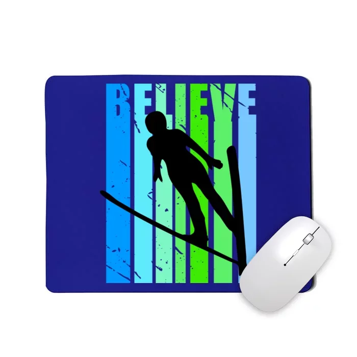 Wo Retro Alpine Ski Jumping Jumper Female Competition Gift Mousepad