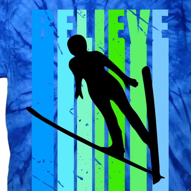 Wo Retro Alpine Ski Jumping Jumper Female Competition Gift Tie-Dye T-Shirt