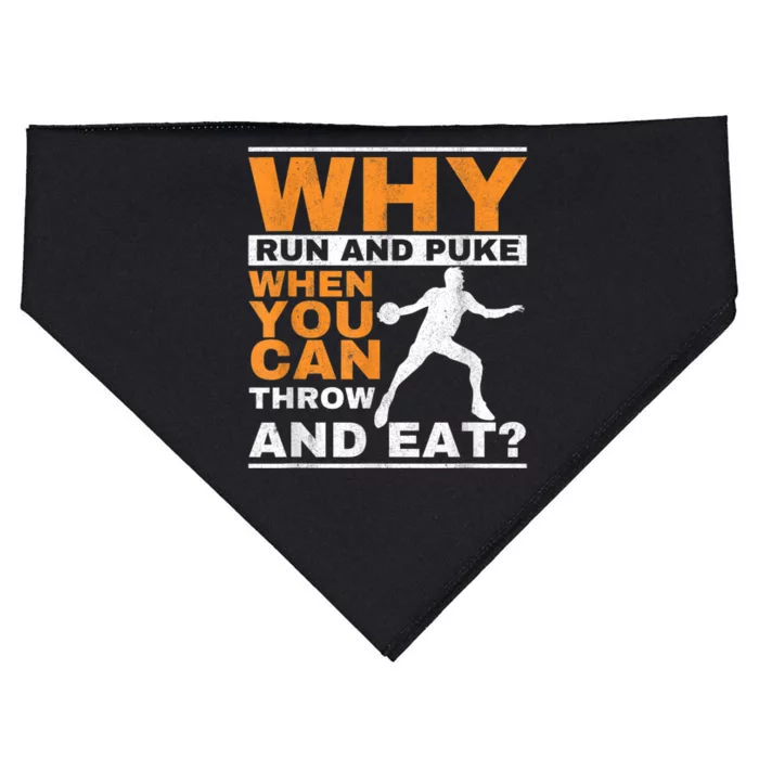 Why Run And Puke Discus Thrower Throw Tack And Field Discus USA-Made Doggie Bandana