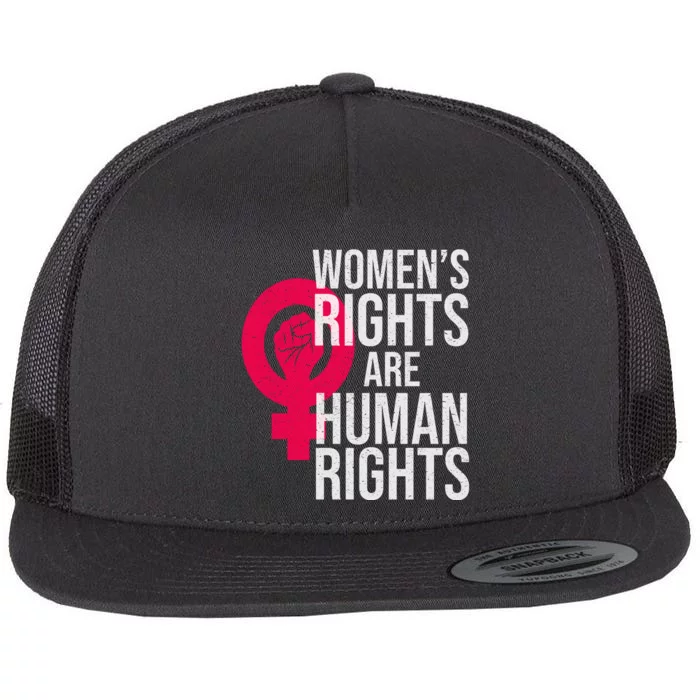 Women's Rights Are Human Rights Feminist Flat Bill Trucker Hat