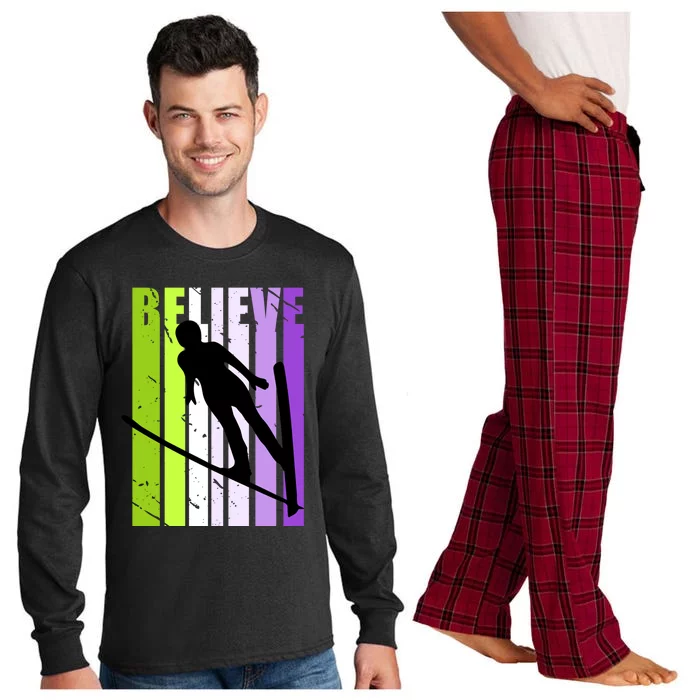 Wo Retro Alpine Ski Jumping Jumper Female Competition Cool Gift Long Sleeve Pajama Set