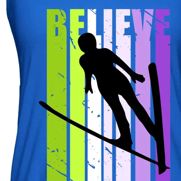 Wo Retro Alpine Ski Jumping Jumper Female Competition Cool Gift Ladies Essential Flowy Tank