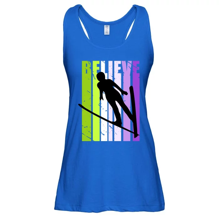 Wo Retro Alpine Ski Jumping Jumper Female Competition Cool Gift Ladies Essential Flowy Tank