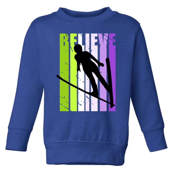 Wo Retro Alpine Ski Jumping Jumper Female Competition Cool Gift Toddler Sweatshirt