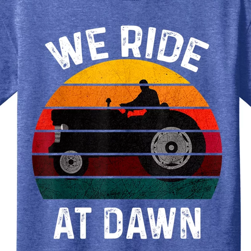 We Ride At Dawn Lawn Mower Lawn Mowing Dad Yard Work For Men Kids T-Shirt