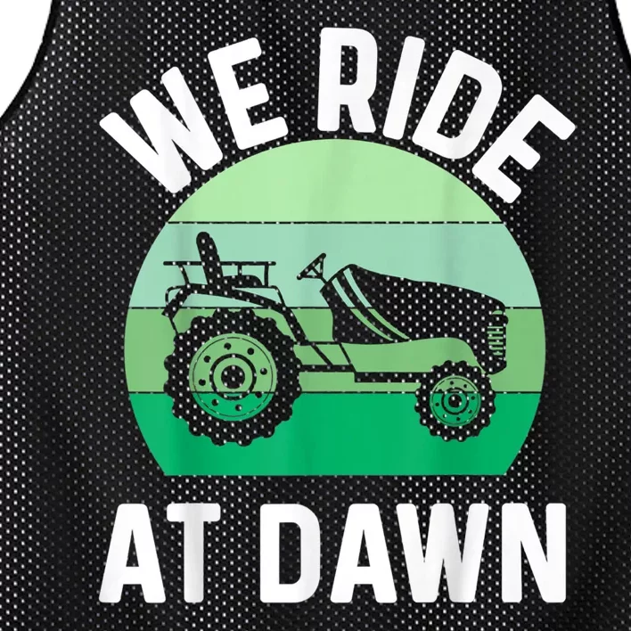 We Ride At Dawn Lawnmower Lawn Mowing Mesh Reversible Basketball Jersey Tank