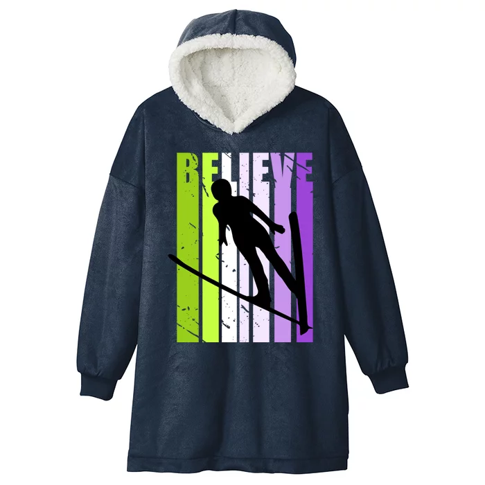 Wo Retro Alpine Ski Jumping Jumper Female Competition Meaningful Gift Hooded Wearable Blanket