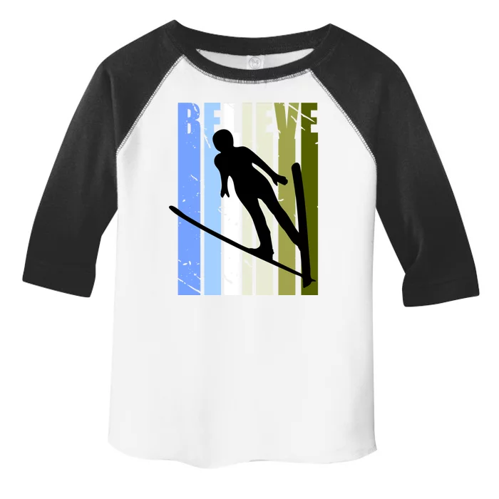 Wo Retro Alpine Ski Jumping Jumper Female Competition Gift Toddler Fine Jersey T-Shirt