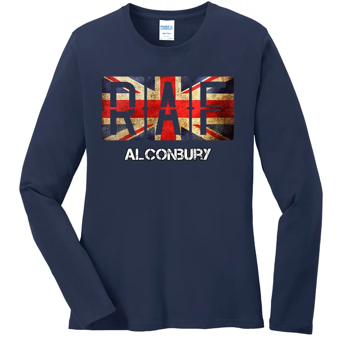 Women RAF Alconbury Vintage Distressed Airforce Ladies Long Sleeve Shirt