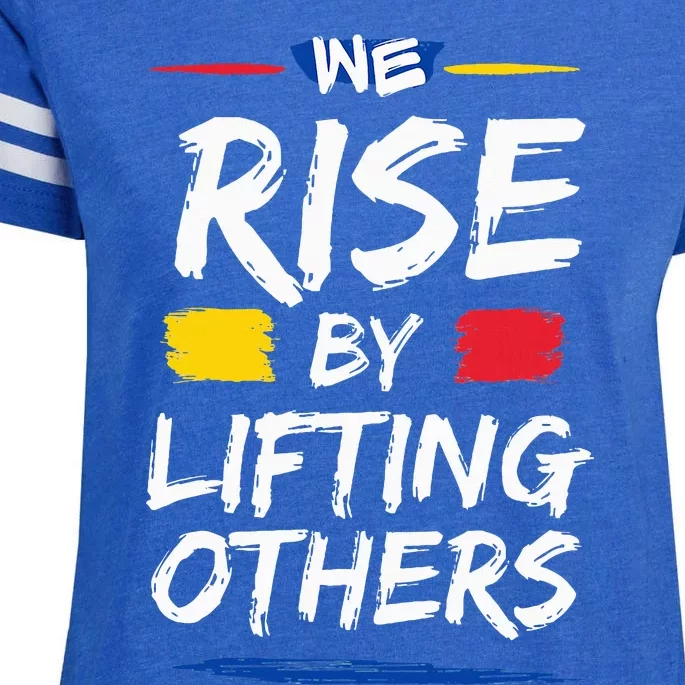 We Rise By Lifting Others Inspirational Quotes Enza Ladies Jersey Football T-Shirt