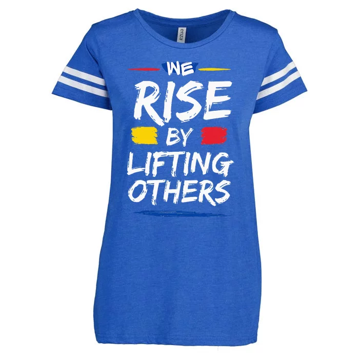 We Rise By Lifting Others Inspirational Quotes Enza Ladies Jersey Football T-Shirt