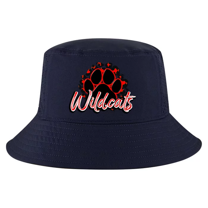 Wildcats Red Black Cheetah School Sports Fan Team Spirit Gift Cool Comfort Performance Bucket Hat