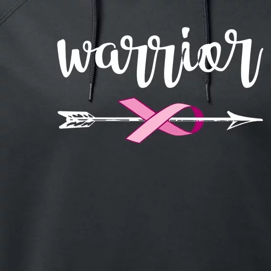 Warrior Ribbon Breast Cancer Awareness Performance Fleece Hoodie