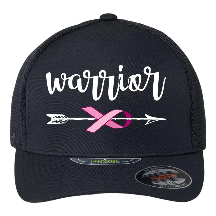 Warrior Ribbon Breast Cancer Awareness Flexfit Unipanel Trucker Cap