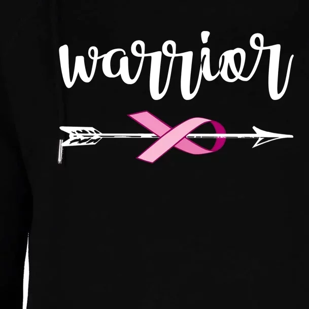 Warrior Ribbon Breast Cancer Awareness Womens Funnel Neck Pullover Hood