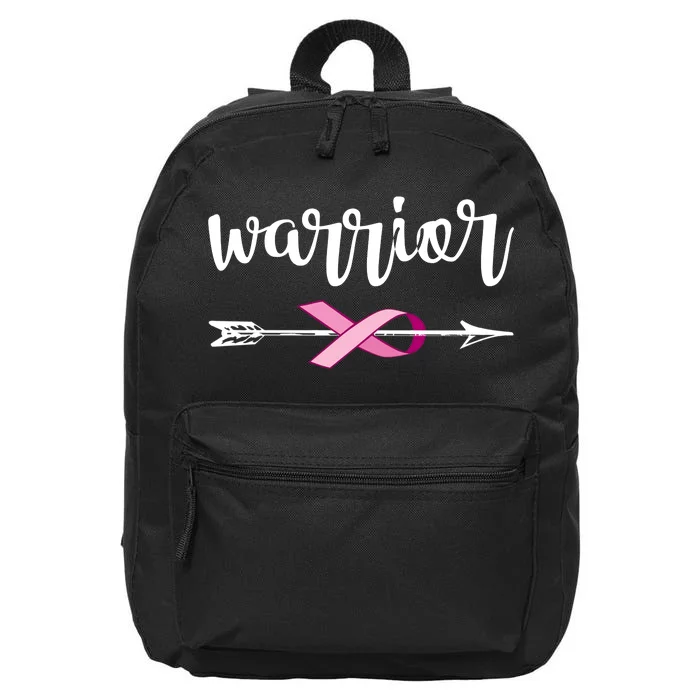 Warrior Ribbon Breast Cancer Awareness 16 in Basic Backpack