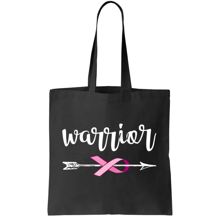 Warrior Ribbon Breast Cancer Awareness Tote Bag