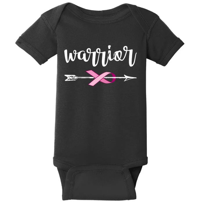 Warrior Ribbon Breast Cancer Awareness Baby Bodysuit