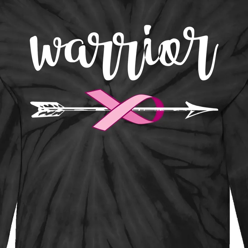 Warrior Ribbon Breast Cancer Awareness Tie-Dye Long Sleeve Shirt