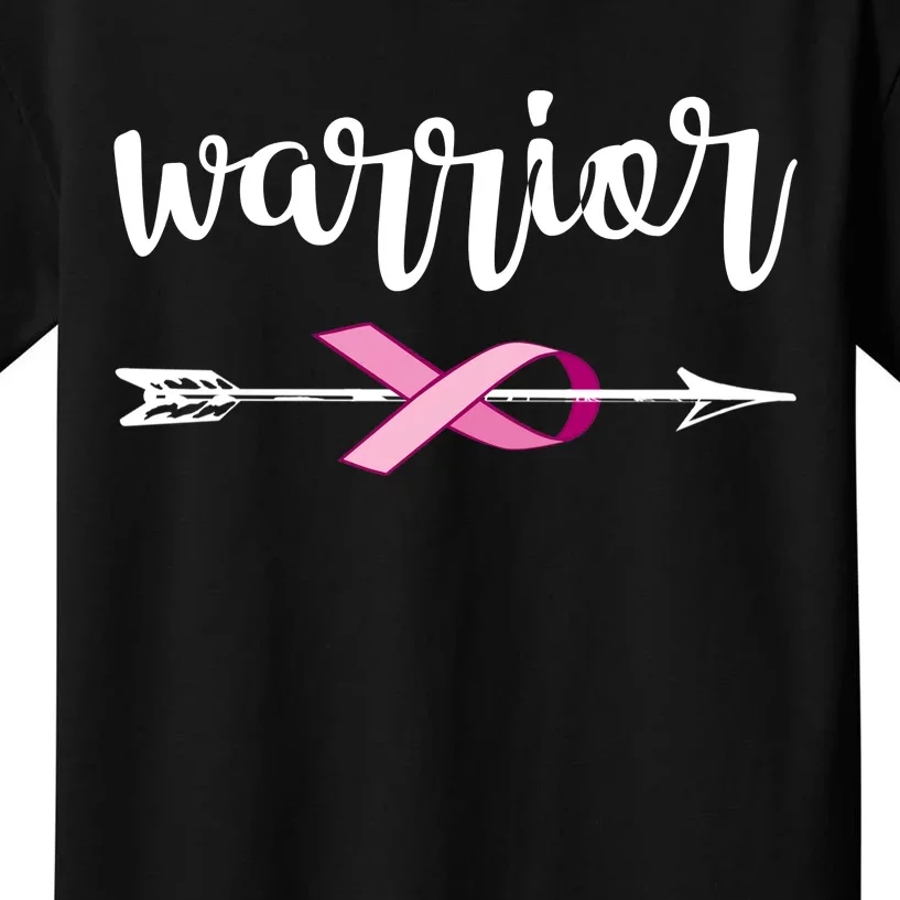 Warrior Ribbon Breast Cancer Awareness Kids T-Shirt