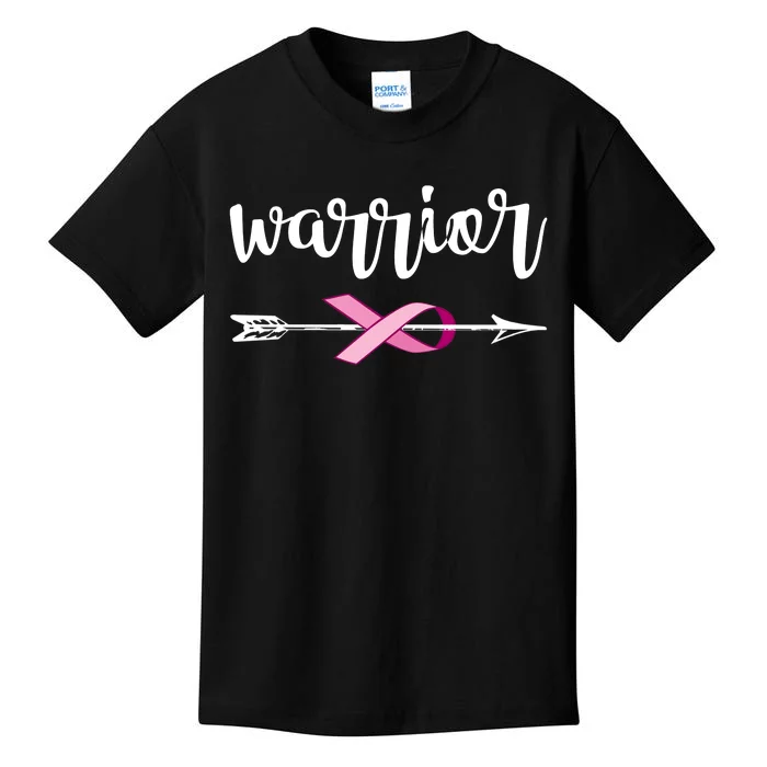 Warrior Ribbon Breast Cancer Awareness Kids T-Shirt