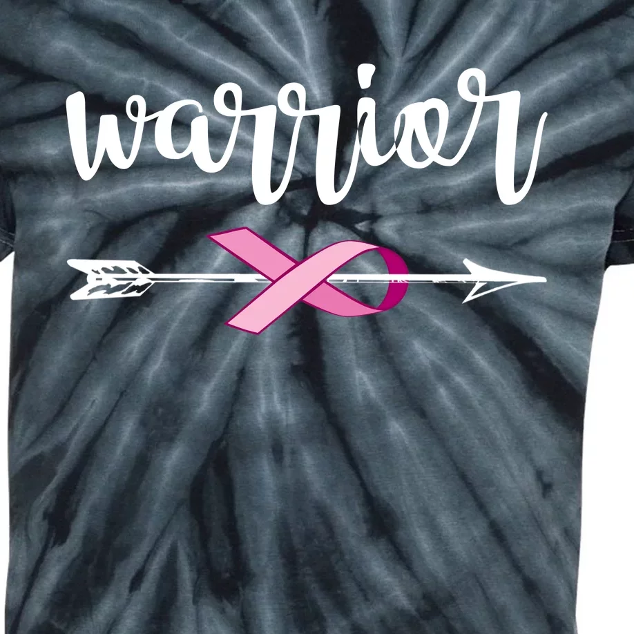 Warrior Ribbon Breast Cancer Awareness Kids Tie-Dye T-Shirt