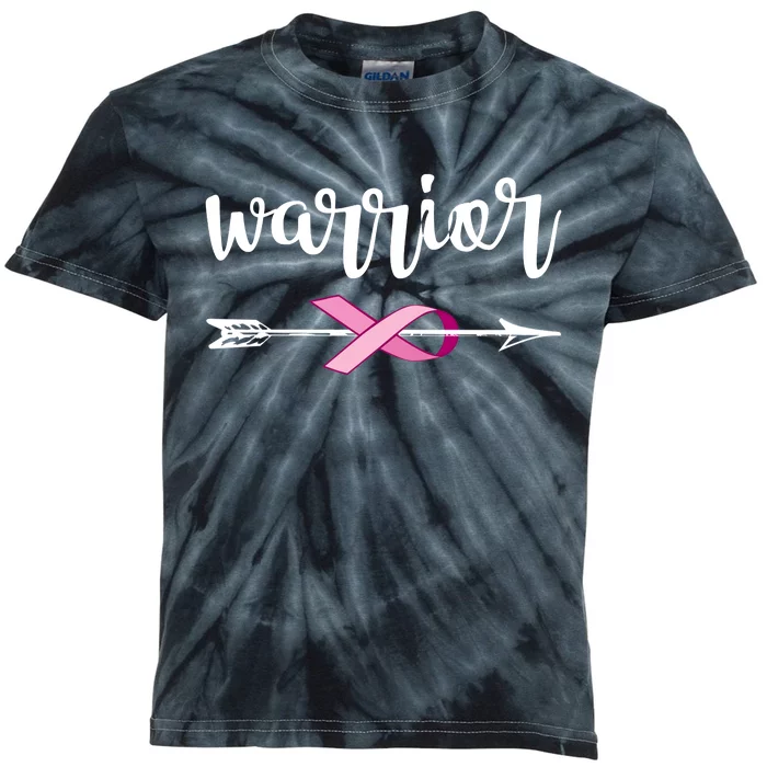 Warrior Ribbon Breast Cancer Awareness Kids Tie-Dye T-Shirt