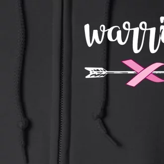 Warrior Ribbon Breast Cancer Awareness Full Zip Hoodie